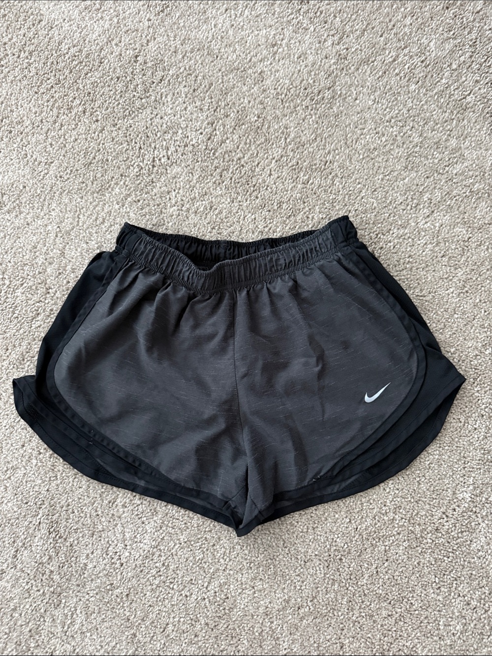 Nike Women's Black and Gray Athletic Shorts